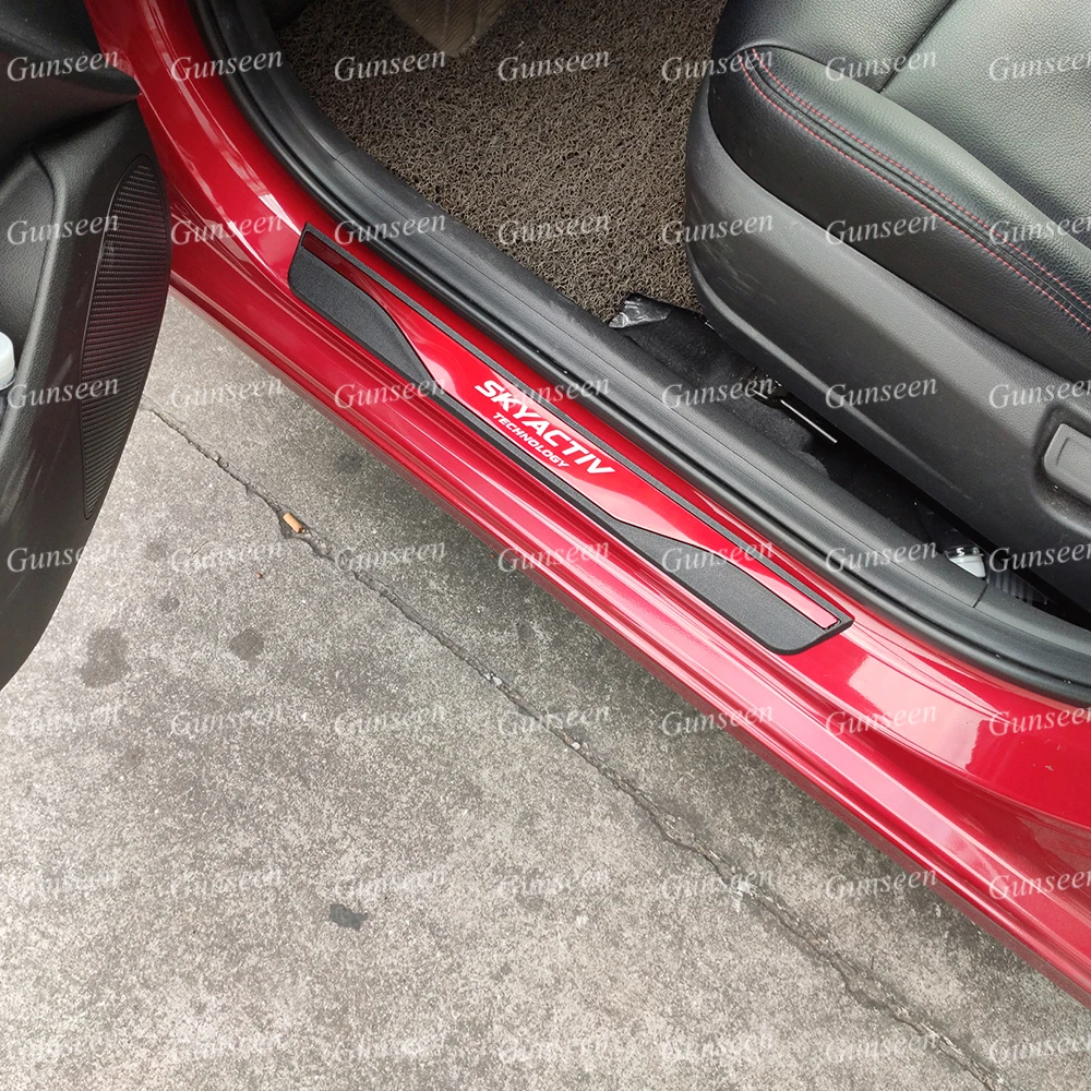 For Mazda Door Sill Protector Accessories 2 3 6 CX30 CX5 CX9 CX8 Car Threshold Scuff Plate Steel Pedal Trim Sticker Styling