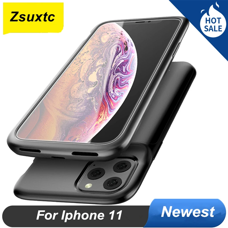 Ультратонкий чехол-аккумулятор из силикона для iphone 11, 5000 мАч Ультратонкий чехол-аккумулятор из силикона для iphone 11, 5000 мАч
