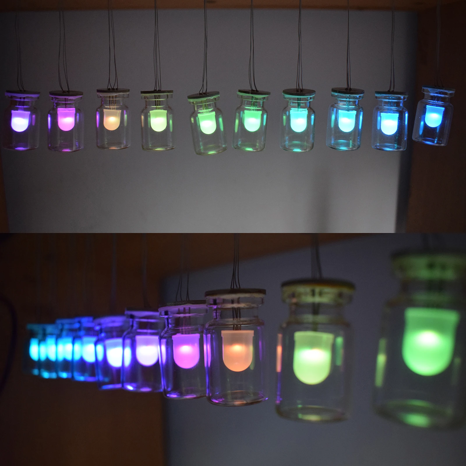 RGB Rainbow Color Floating LED Aurora Glass Simulation Wind Chime Colorful Aurora Lamp DIY Kit