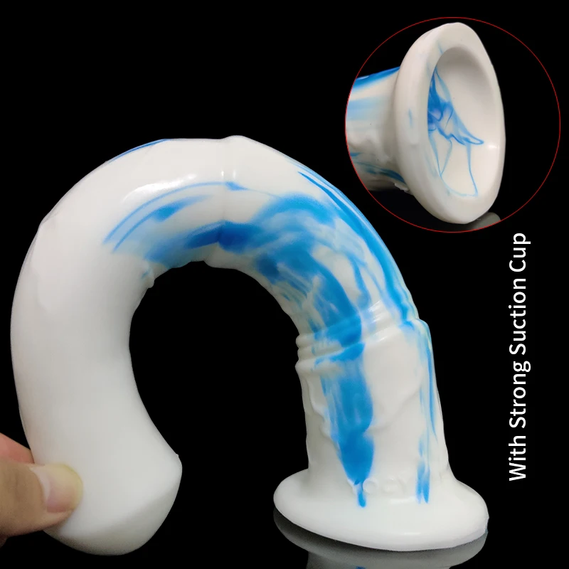 YOCY Realistic Horse Dildo Long Stimulator Aniaml Fake Penis Silicone Colorful Butt Plug Sucker Dildos Couples Toys Masturbation