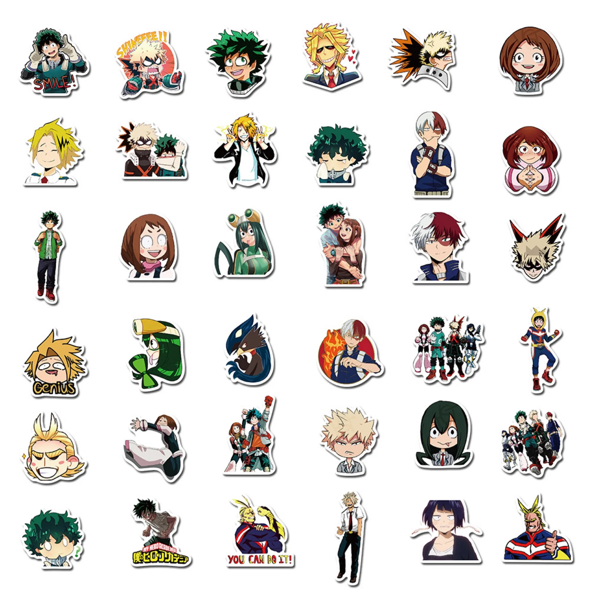 50/100pcs Anime My Hero Academia Stickers Laptop Skateboard Izuku Midoriya Might Boku No Hero Academia Character Sticker