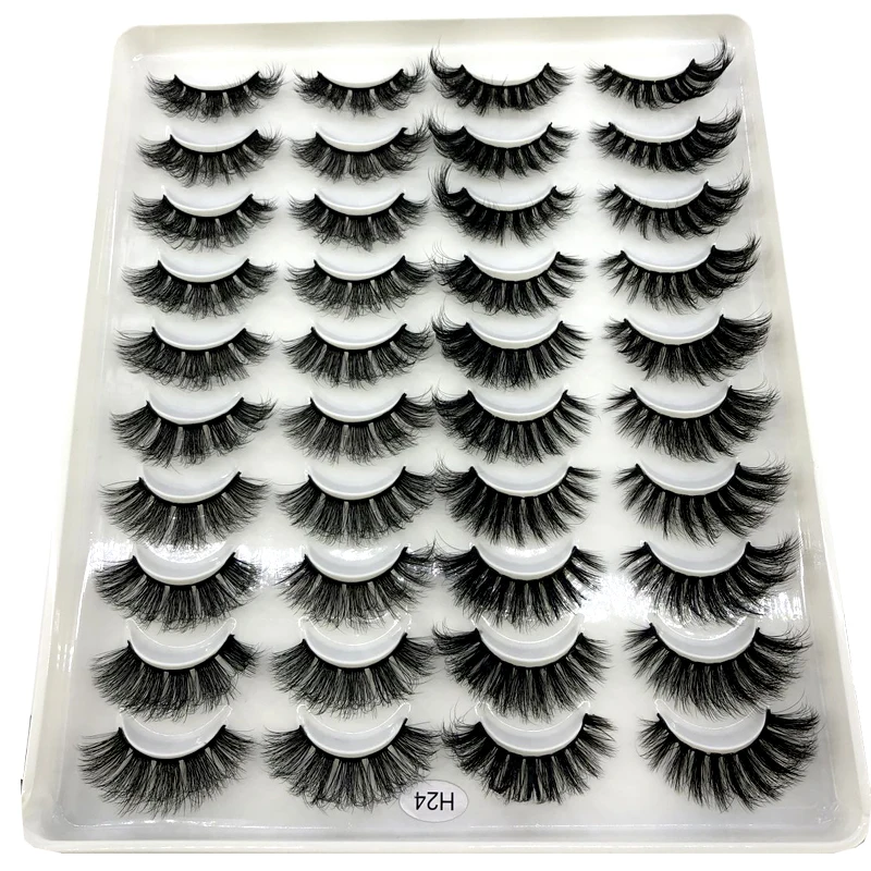 NEW 20 pairs 18-25mm fake Eyelashes 100% Mink Eyelashes Mink Lashes Natural Dramatic Volume Eyelashes Extension False Eyelashes