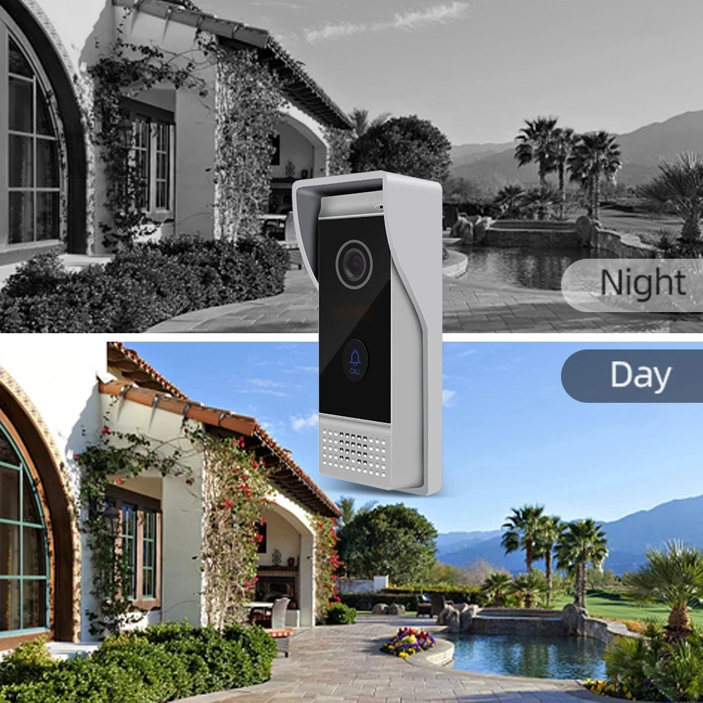 Jeatone 7Inch Villa Apartment WiFi Video Intercom One Doorbell To 2Monitors Tuya Remote Unlock Intercom Kit With AHD 720P Camera