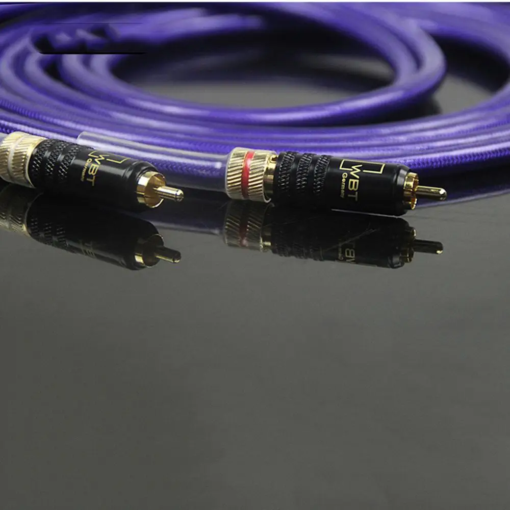 VDH HI-End versilbertes RCA-Kabel Hi-End-CD-Verstärker-Verbindung 2RCA auf 2RCA-Stecker-Audiokabel