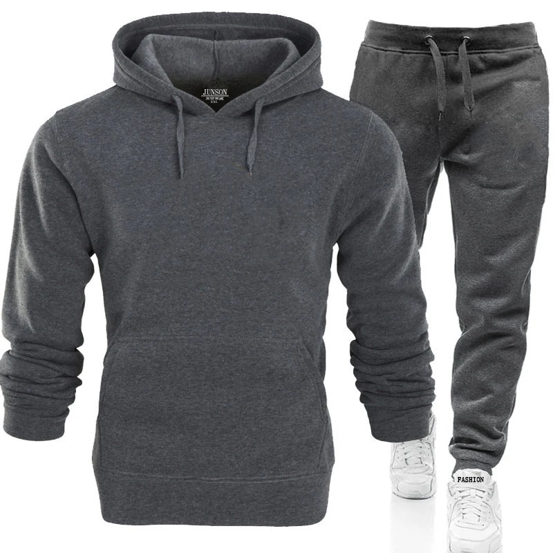 Fashion hooded couple hoodie+pants two-piece set adult hoodie set casual set sports daily set simple fashion set