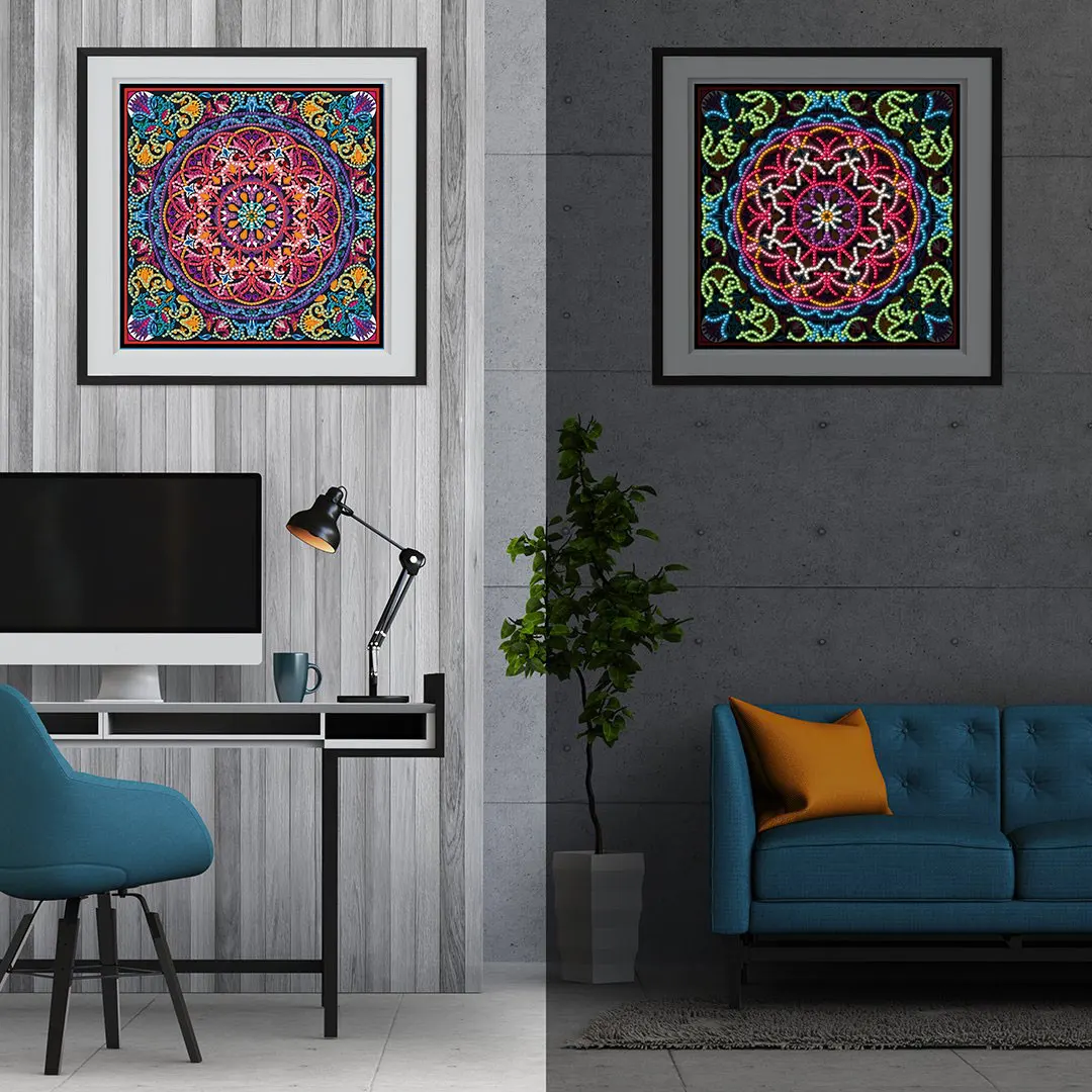 New Mandala glowing in the dark bright diamond painting mosaic embroidery home decoration wall painting