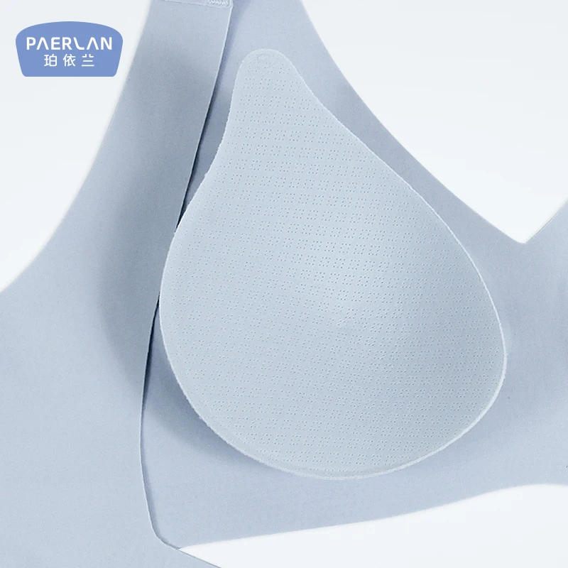 PAERLAN Glossy no trace no steel ring thin ladies sleep bra gathered sexy sports vest-style underwear