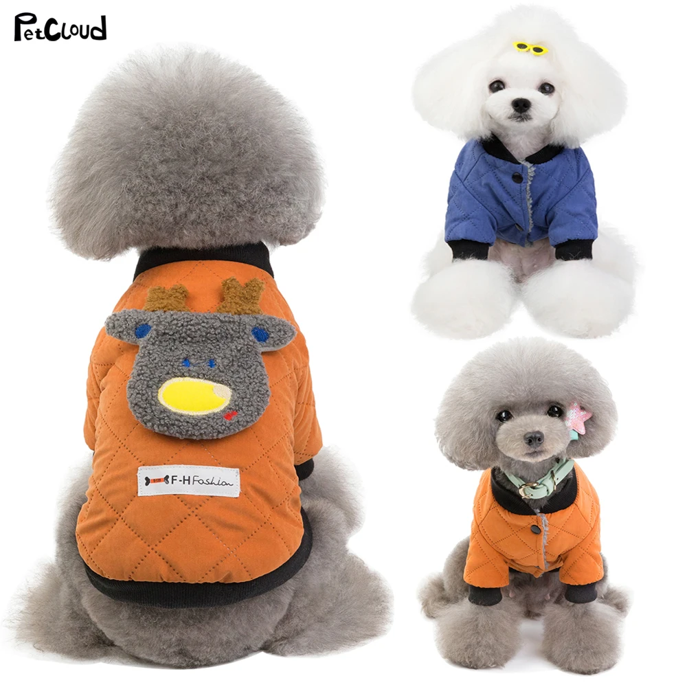 

Warm Dog Clothes Cute Deer Pet Clothes For Small Medium Dogs Chihuahua Cat Two-Legged Cotton Coat Fawn Puppy Jacket PetCloud