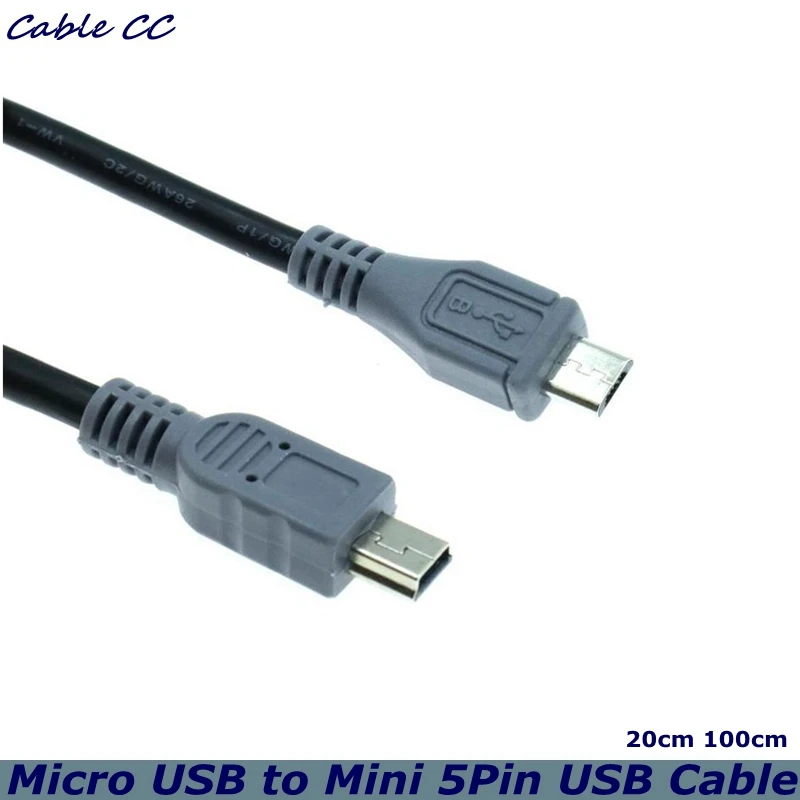 Micro USB do Mini kabel USB OTG z męskiego na męskie konwerter Adapter ładowanie danych Mini 5-pin przedłużacz USB