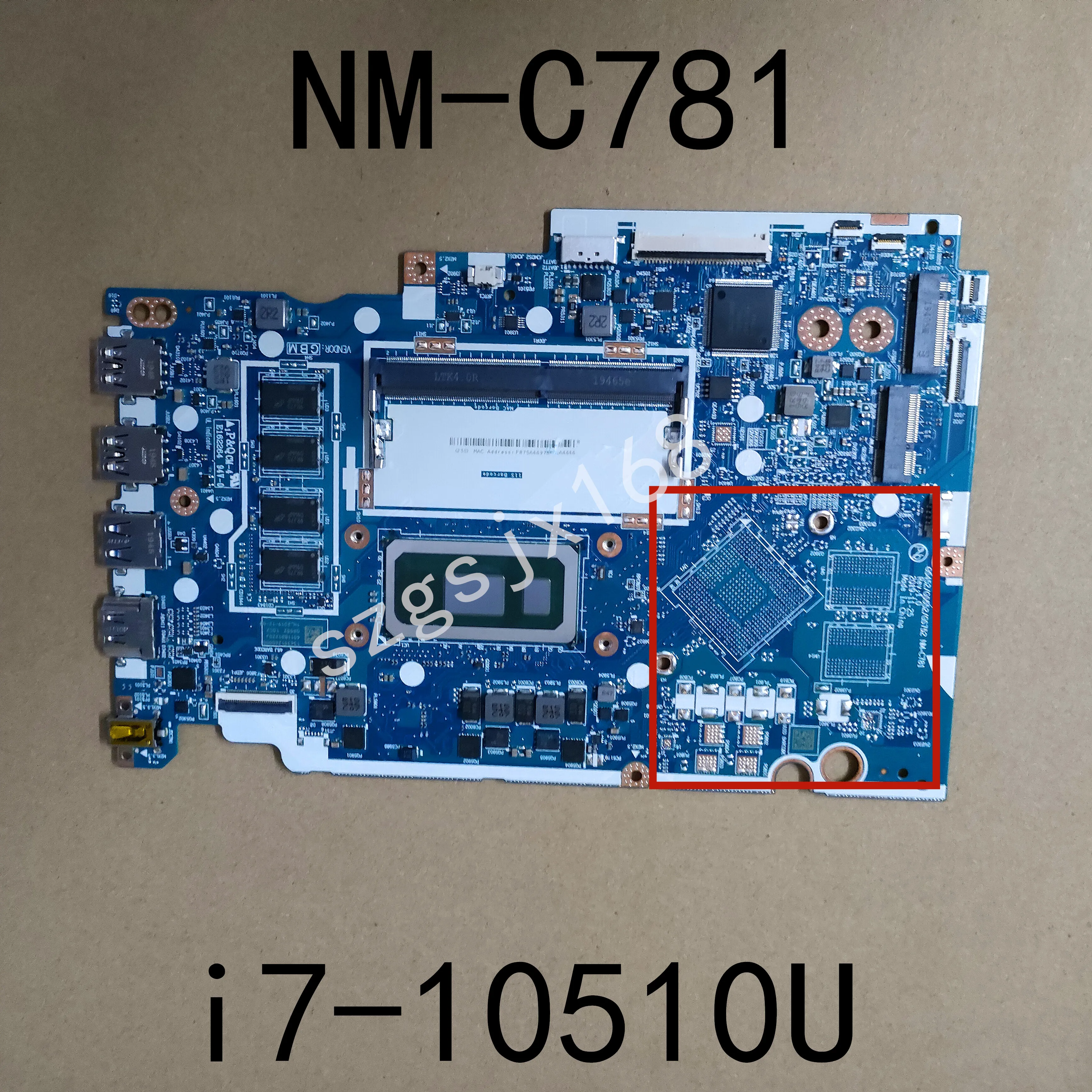 

For Lenovo ideapad 3-15IML05 Laptop motherboard NM-C781 W/ I7- 10510U RAM:4GB Integrated graphics motherboard