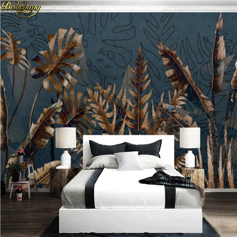 beibehang Custom 3d wallpaper mural abstract retro rural rural rain forest plant light luxury background wall papel de parede