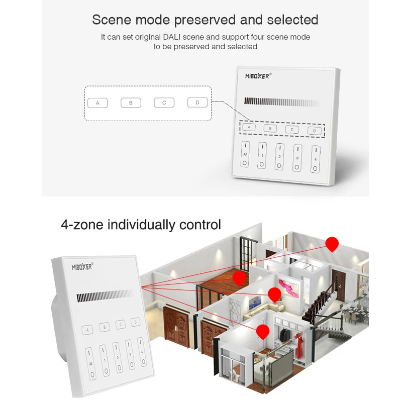 DP1S DALI Dimming Touch Panel DT6 1~100% dimming Output DALI Signal DALI Bus Standard IEC62386 Compatible with DL-X DL-POW1