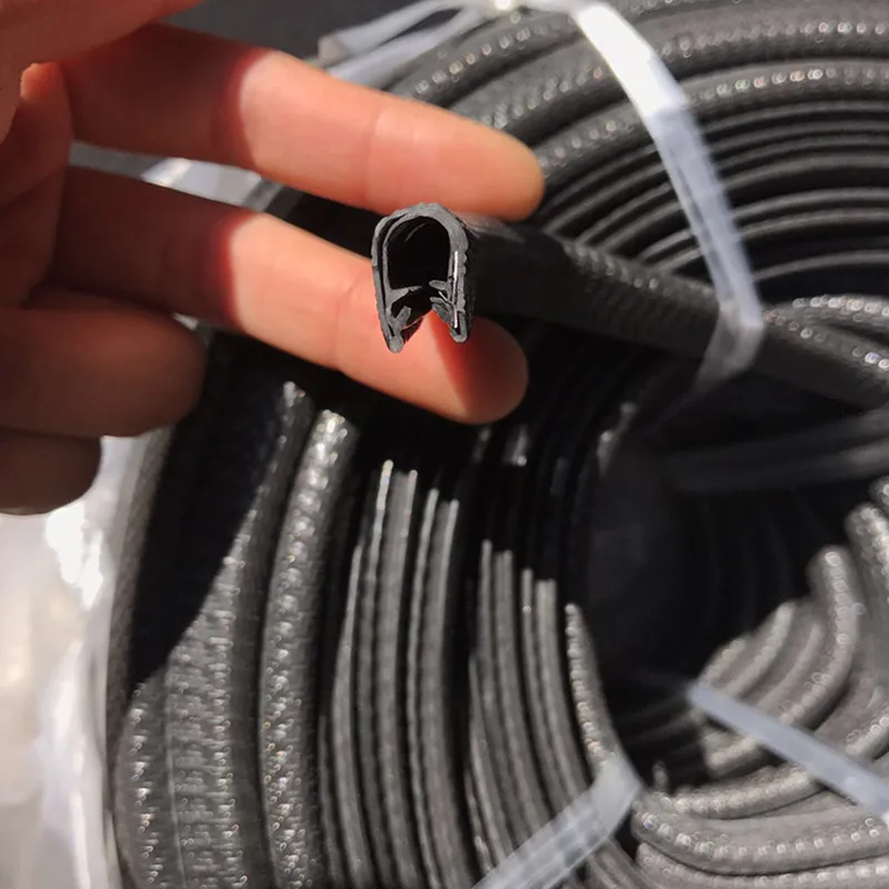 U Style Rubber Edge Trim Black Seal Protector Guard Pillar Strip W/ Metal Inside For Car Van Boat Truck Bonnet