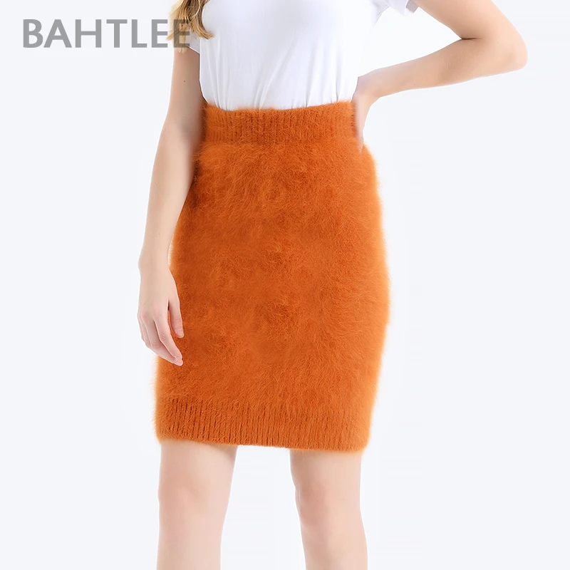 BAHTLEE-Women's Wool Knitted Jumper Suit, Straight Skirt, Knee-Length Empire, Monochromatic, Basic Style, Autumn, Winter