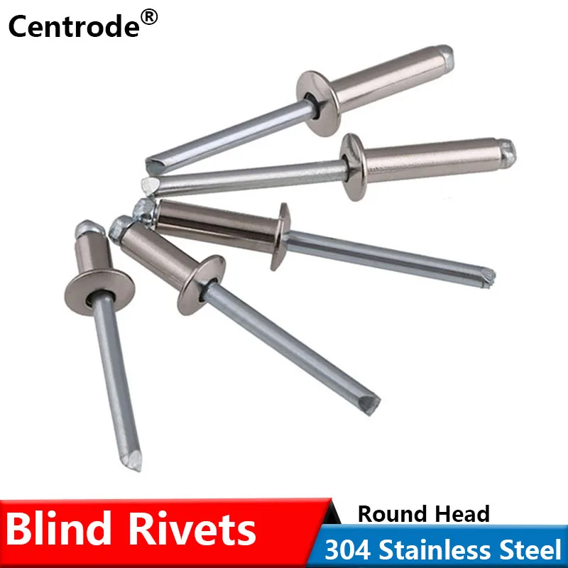 304 Stainless Steel Open End Round Head Pop Blind Rivets Decorative Nail for Sheet Metal Automotive Railway and Furnitures