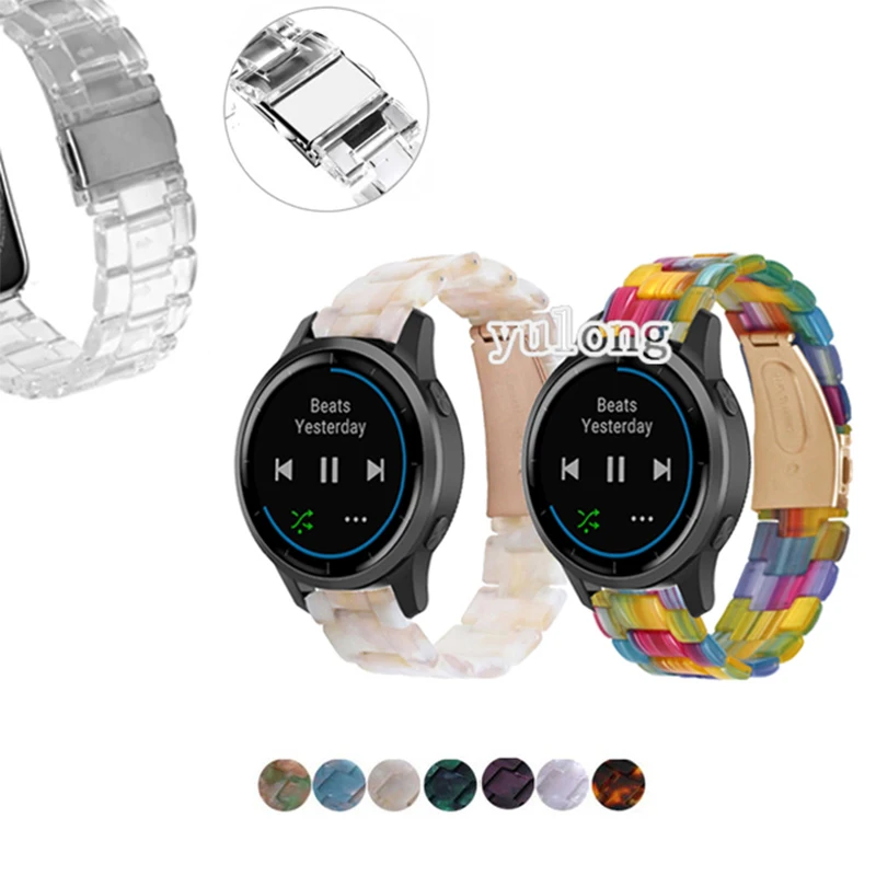 Correa de resina transparente para reloj inteligente Garmin vivoactive4, pulsera de moda de 22mm para garmin Active