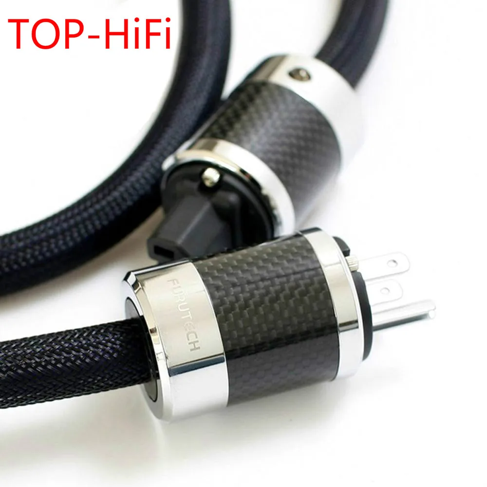 TOP-HiFi Carbon Fiber Power Cord PS-950-18 Power Supply Cable AC Power Cord with FURUTECH Socket Connector AC Cable Line