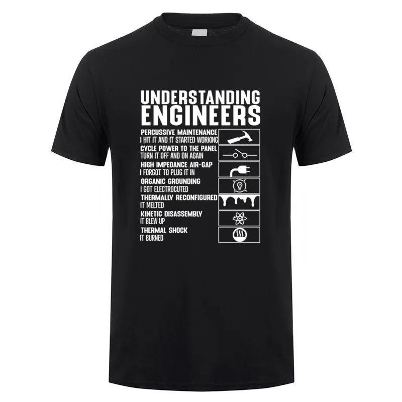 Understanding Engineers T Shirt Electrical Short Sleeve Casual Engineer Tops Tee JL-157