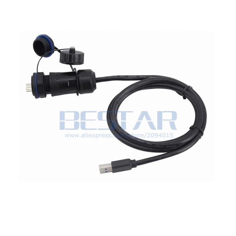 مقاوم للماء USB 3.0 تمديد كابل M20 IP68 10Pin ذكر إلى USB نوع أنثى المقبس التوصيل مع غطاء الغبار 1 متر 1.5 متر 3 متر خيارات