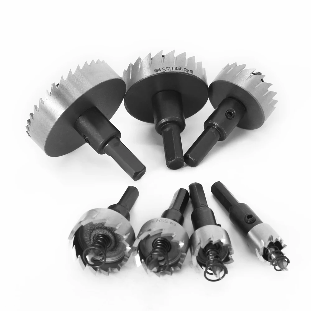 7Sizes HSS Drill Bit High Speed Steel Carbide Tip Hole Saw Tooth Cutter Metal Drilling Woodwork Cutting Carpentry Crowns