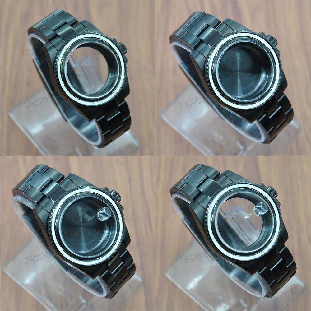 

NH35 Case 40mm Sapphire Crystal Silver Watch Cases fit ETA2836 Miyota 82 Series NH35 NH36 Automatic movement