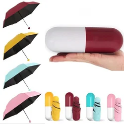 Mini składana kapsułka Parasol Pill opakowanie Parasol anty-uv przenośny Parasol podróżny słoneczny deszczowy dzień przezroczysty Parasol