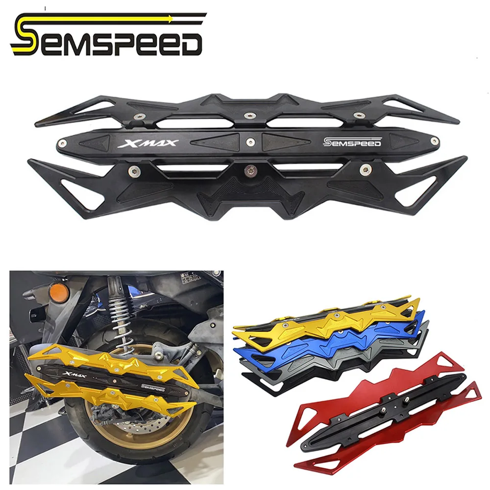 

SEMSPEED XMAX logo CNC Motorcycle Heat Shield Exhaust Pipe Muffler Cover Protector For Yamaha X-MAX 300 400 250 125 Accessories