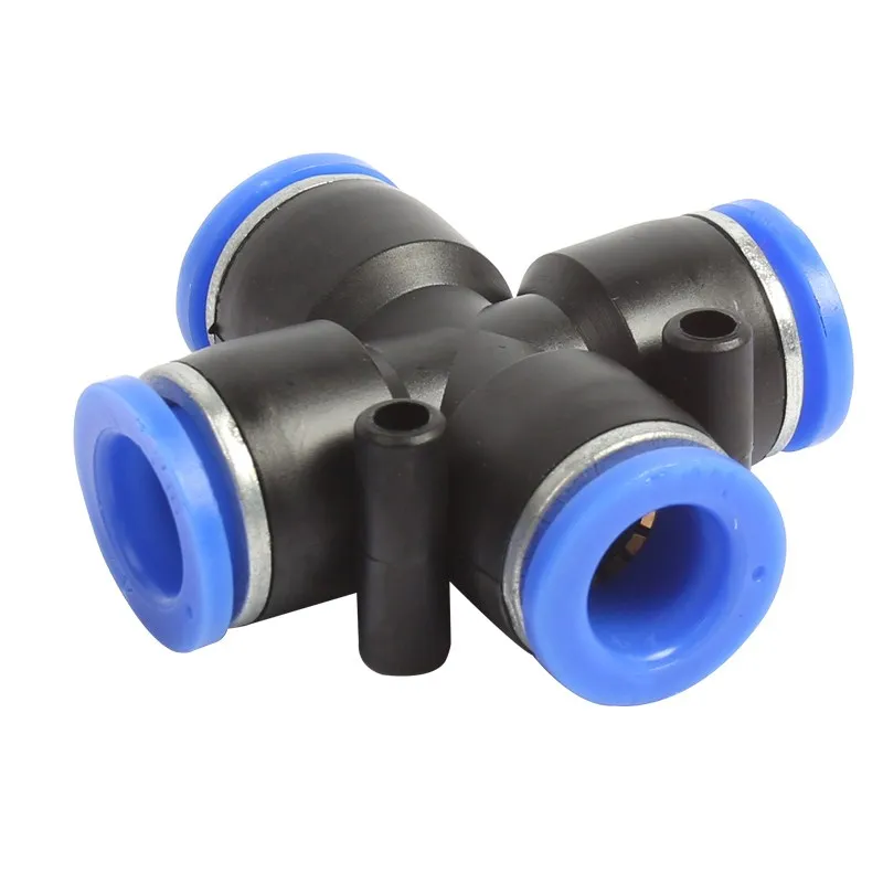 Aerops 12-10-8-6Mm Pu Waterpijp Pneumatische Tee Direct Vijf Connectoren Adapter Voor Landbouw Pesticide Spuiten