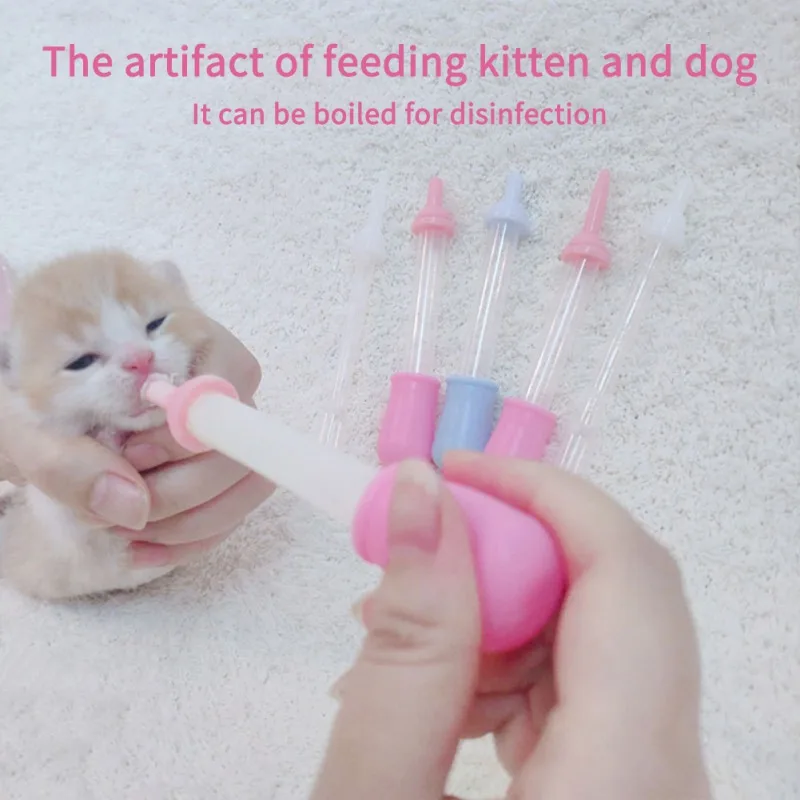 Puppy Kitten Feeding Bottle Set Pet Dog Cat Bady Nursing Water Milk Feeder Newborn Cat Drinking Bottle Pet Feeder Supplies