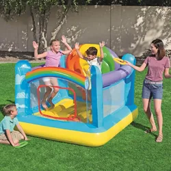 Inflatable Bouncer Toddler Bounce House for Birthday Party Rainbow  Jumping Castle Bouncer Playhouse Children Outdoor Yard Toys