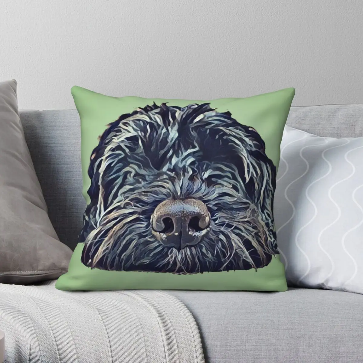 

Cockapoo Pop Art Green Square Pillowcase Polyester Linen Velvet Creative Zip Decor Throw Pillow Case Home Cushion Cover