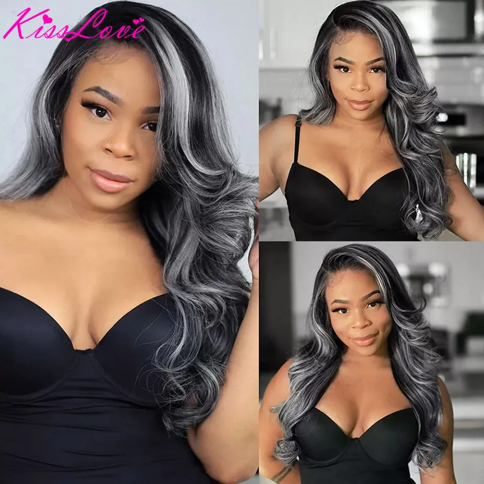 Body Wave Zwart Hoogtepunt 613 Blonde 13x 4/13X6 Lace Front Menselijk Haar Pruiken Voor Vrouwen Gekleurde ombre Remy Haar 4X4 Vetersluiting Pruik