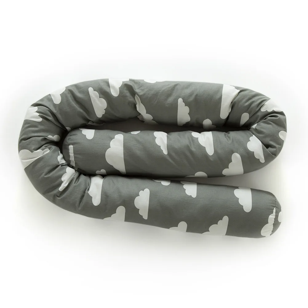 Parachoques de cama hecho a mano para bebé recién nacido, cojín largo de algodón relleno, cama de cuna, decoración protectora, 200CM