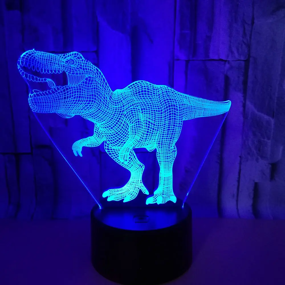 

Новый 3D динозавр лампа с дистанционным управлением сенсорным выключателем 16 цветов динозавр ночник спальня книжный шкаф декоративный светильник