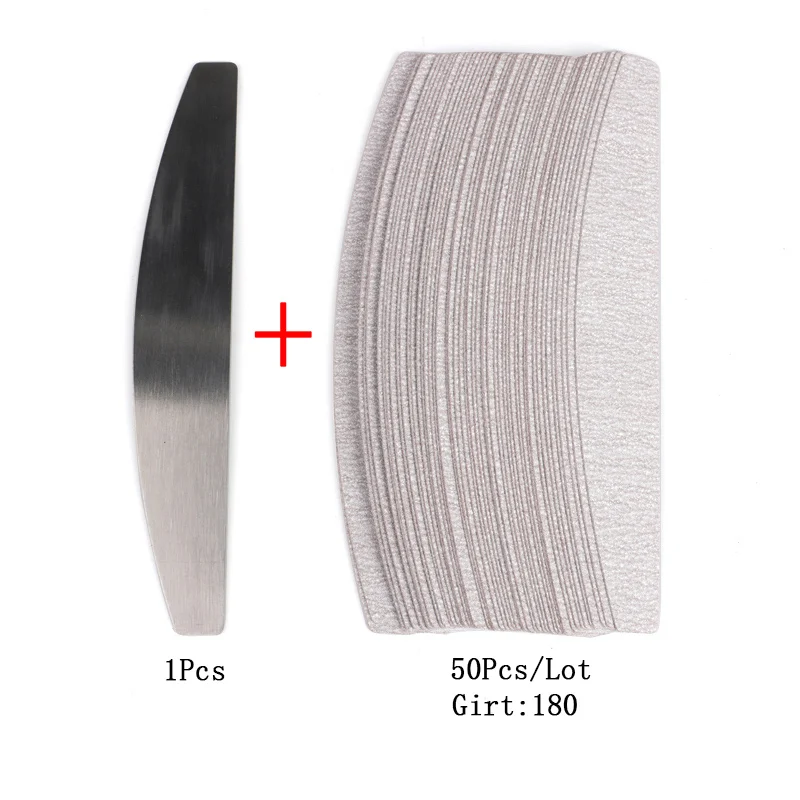 50 Stücke/100 Stücke Grau Abnehmbare Pads Mit Metallgriff Ersatz Schleifpapier Nagelfeile 100/180 Für Maniküre Schwielen entferner Puffer