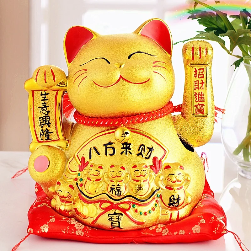 

Golden Ceramic Lucky Cat Decoration Shop Opening Gift Large Good fortune Decoration