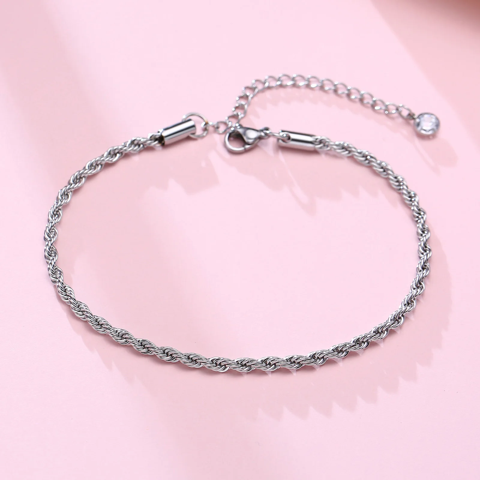 Figaro-tobillera de cadena ajustable para hombre y mujer, pulsera de tobillo con cadena Figaro, tobillera delicada diaria