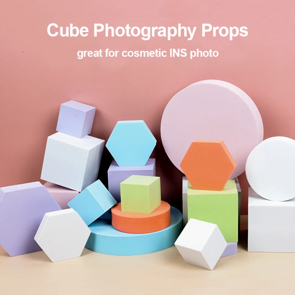 

Free shipping Cube Photographic Prop Ins Wind Net Red White Geometric Stereo Shooting Props Posing Ornaments Photography Table