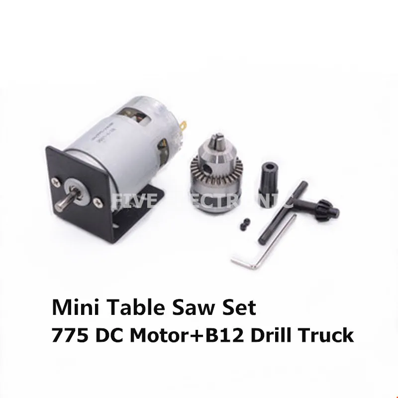 12V/24V Mini Table Saw Set 775 DC Motor+JT0/B10/B12 Drill Truck with holder for Wood Saw cutting Sander Saw-Blade