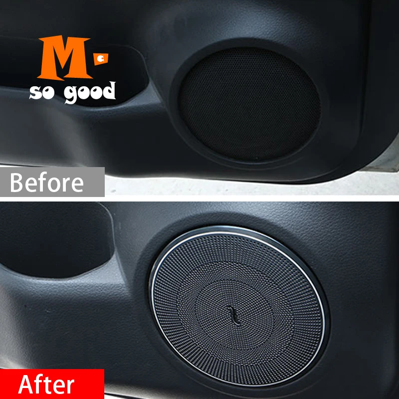 For Nissan X Trail T32 Rogue Car Door Speaker Stereo Audio Sound Music Ring Frame Stainless 2014-17 18 19 2020 Accessories 4pcs