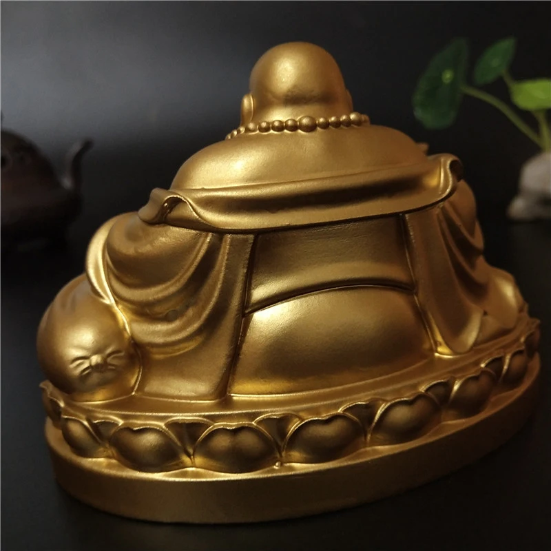 Feng Shui cinese dorato che ride statue di Buddha ornamenti grandi Maitreya Buddha scultura figurine regali per la decorazione domestica