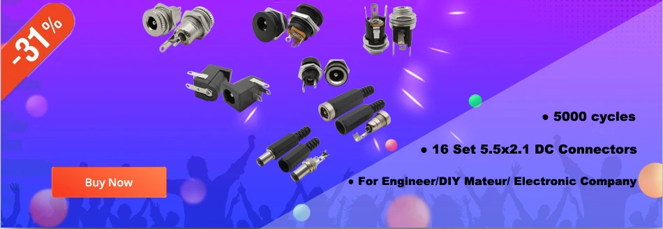 10 Stücke (5 Paar) 12 V 3A 5,5x2,1mm DC Power Stecker Stecker DC Steckdose Weibliche Jack Schraube Mutter Panel Mount Adapter 5,5*2,1mm – Detail 1