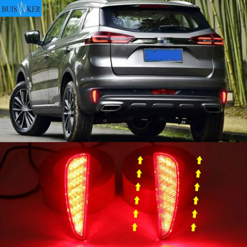 

2PCS LED Reflector For Geely Boyue 2020 Rear Bumper Tail Light Driving Lamp Turn Signal Lamp Rear fog lamp
