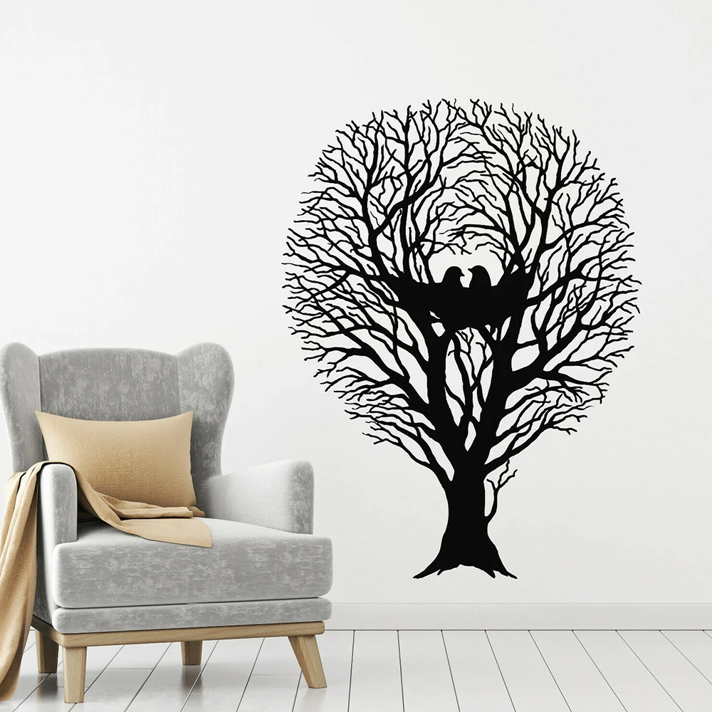 Tree Animals Tree Wall Decals Gothic Nature Tree Branches Home Design Sticker Living Room Bedroom Wall Sticker Art Mural G9260