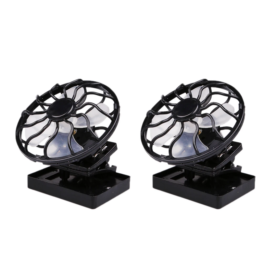 2 шт. ABS Пластиковый Солнцезащитный Мощность вентилятор Солнечный потолочный вентилятор мини Портативный путешествия черный