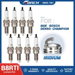 2-8PCS Thread terminal Iridium Candles Replace for 96067/CPR8EAIX-9 2306/CPR8EA-9 91064/SIMR8A9 MR8D-9 Spark Plugs TORCH B8RTI