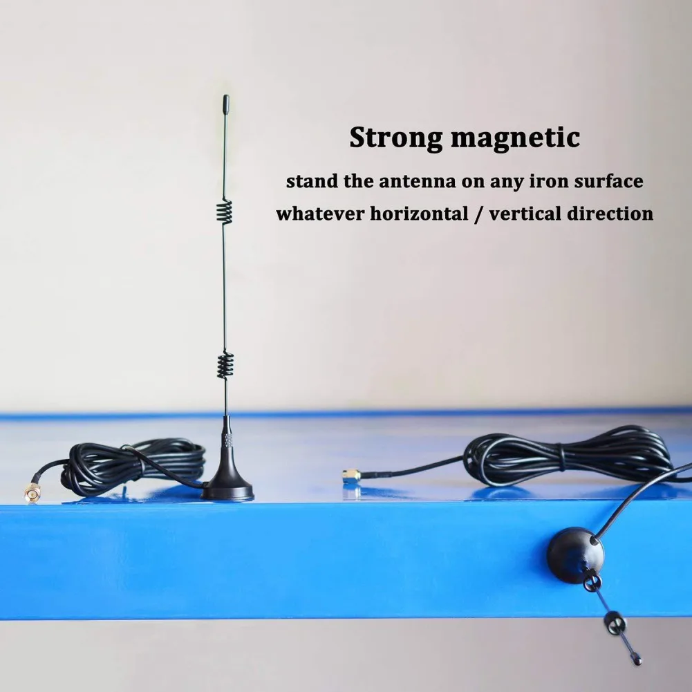 Amplificador de señal de antena Universal con Cable de extensión, conector macho SMA de antena magnética 2,4G 7DBI para coche/máquina/casa inteligente