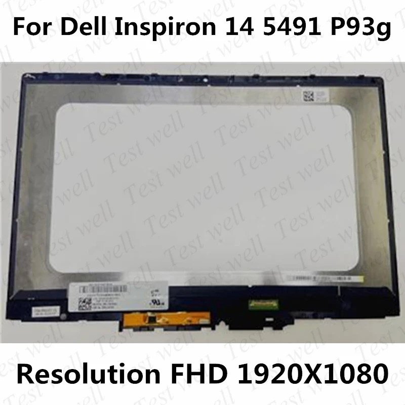 

Original 14" For Dell Inspiron 14 5491 p93g p93g001 1920*1080 FHD LCD Touch Screen Digitizer Replacement Assembly With Frame