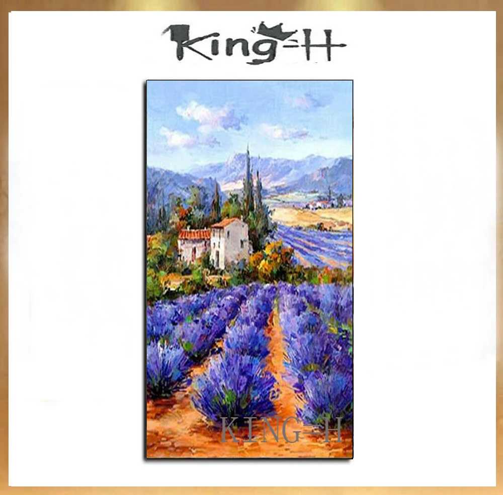 

Knife-painted thick oil painting professional artist pure hand-painted high quality pastoral scenery decorates the porch of the