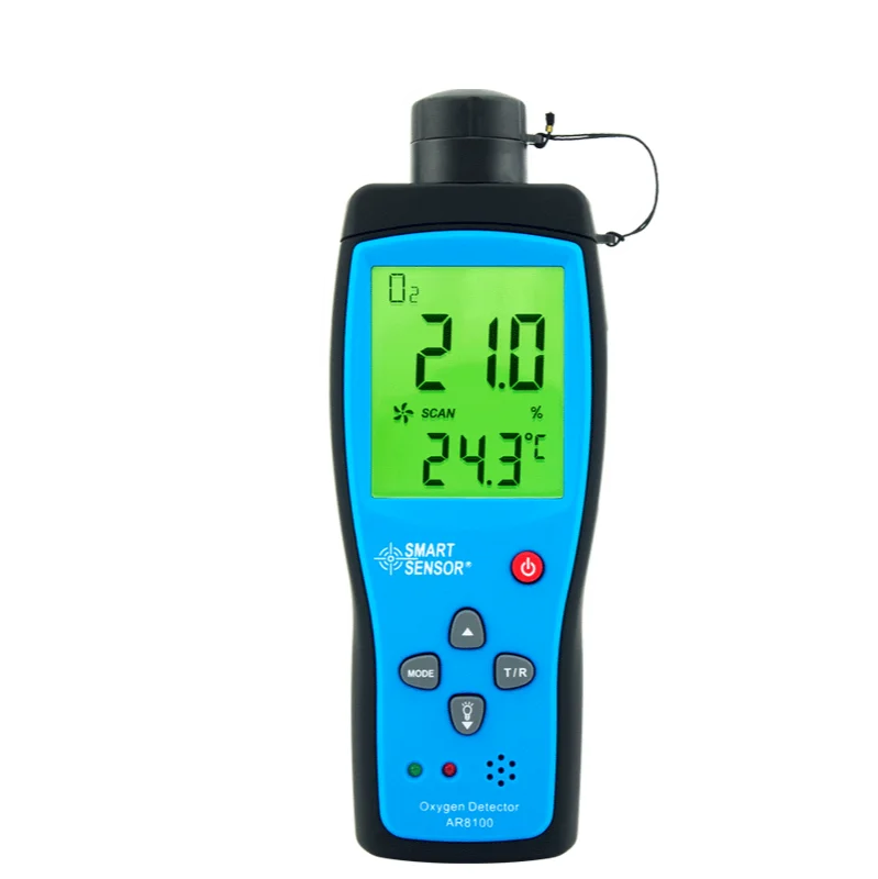 Handheld Oxygen Gas Analyzer Air Quality Monitor Gas Meter O2 Oxygen TEMP Detector Analyzer Thermometer AR8100